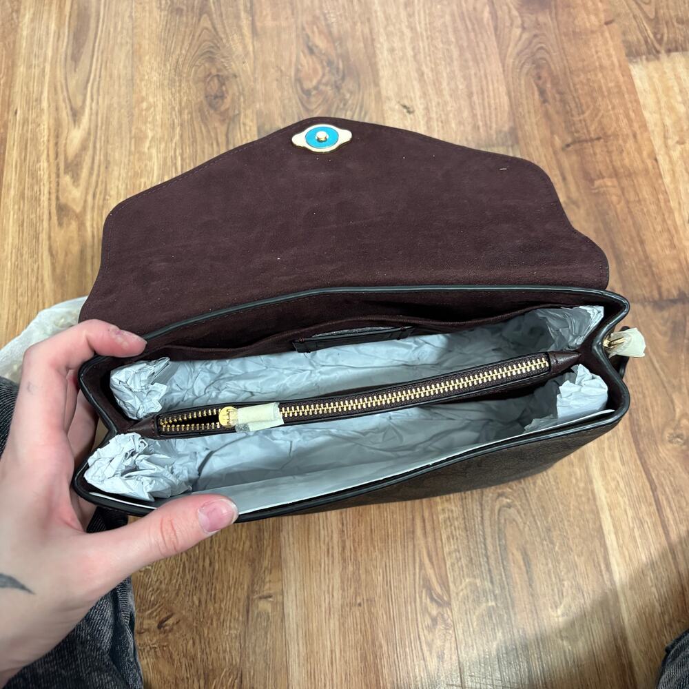 NEW Coach Signature Tammie Logo Flap Gold Chain Strap Crossbody Shoulder Bag - Picture 6 of 10